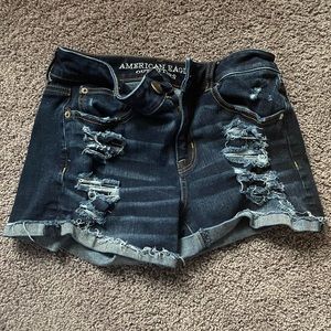 American Eagle high waisted dark wash shorts